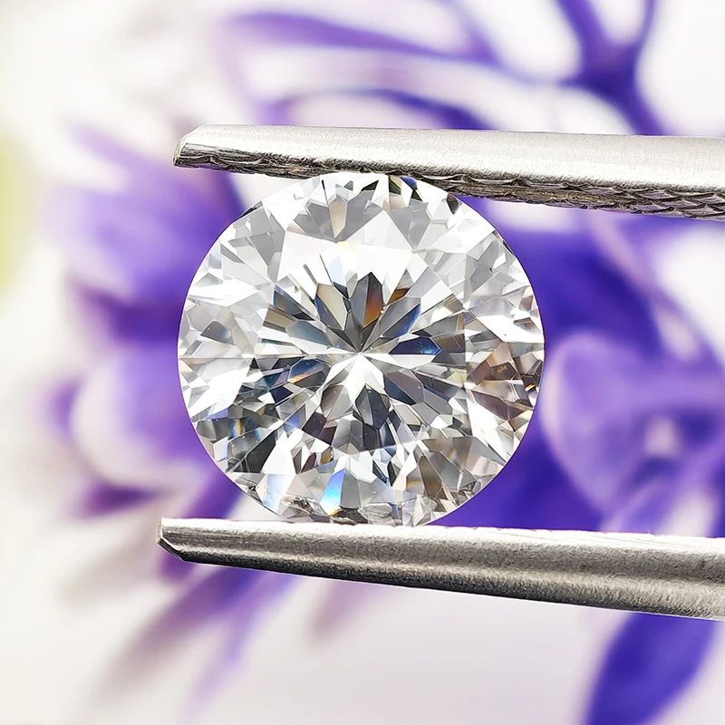 D Color Moissanite Loose Stone 9 Hearts 1 Flower Cut Round Moissanite Lab Diamond Pass Tester with GRA for Jewelry Making