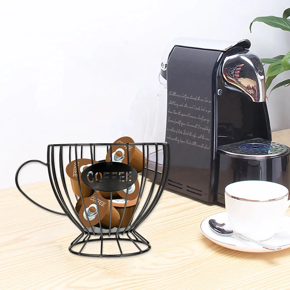 

Basket Coffee Cup Fruit Storage Baskets Organiser Display Stand Snack Organizer for Office