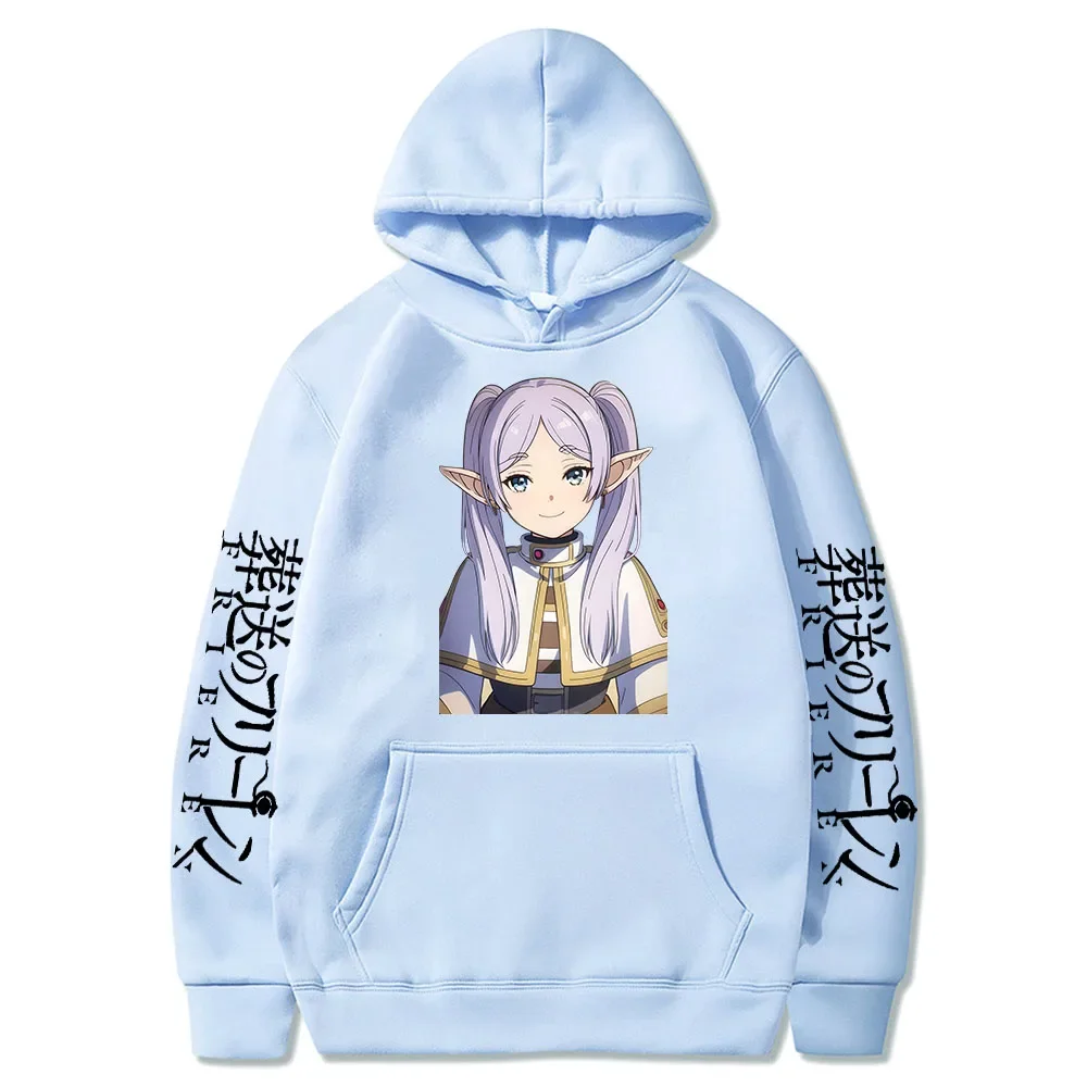 Japan Anime Frieren Beyond Journey\'s End Hoodies Cute Frieren Hooded Pullover Casual Fleece Long Sleeve Plus Size Sweatshirts