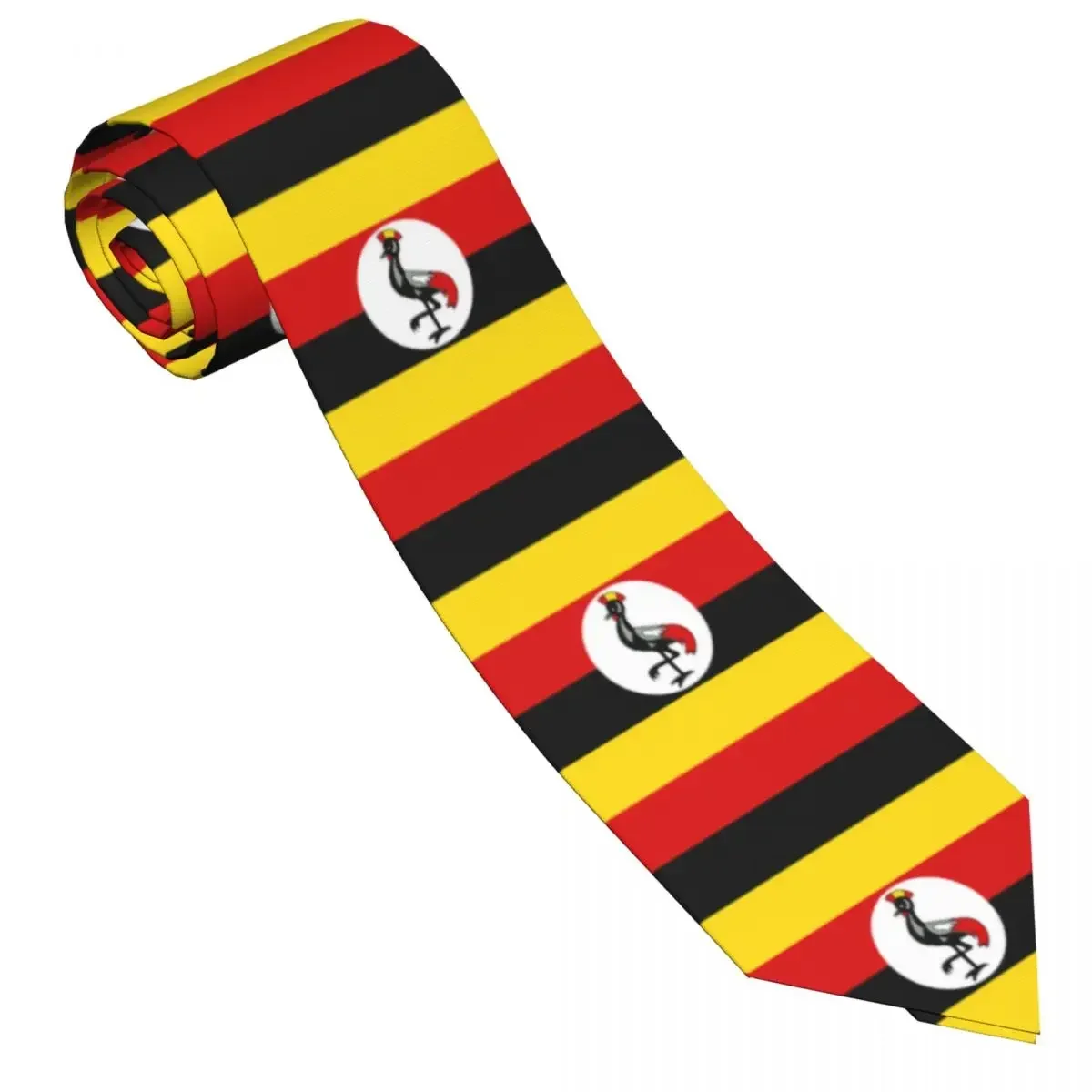 Gravata magro bandeira de Uganda masculino, gravata estilo livre, festa de casamento, moda