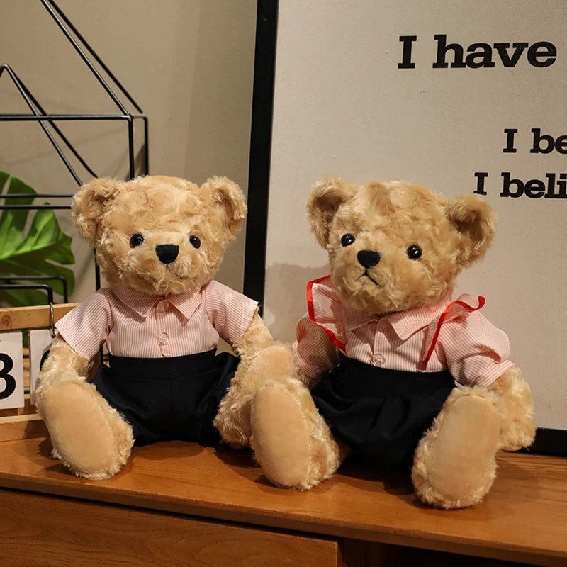 25cmのかわいいカラフルな服を着たクマのぬいぐるみ、抱き枕、誕生日プレゼント、女の子の家のリビングルームや寝室に最適なテディベア