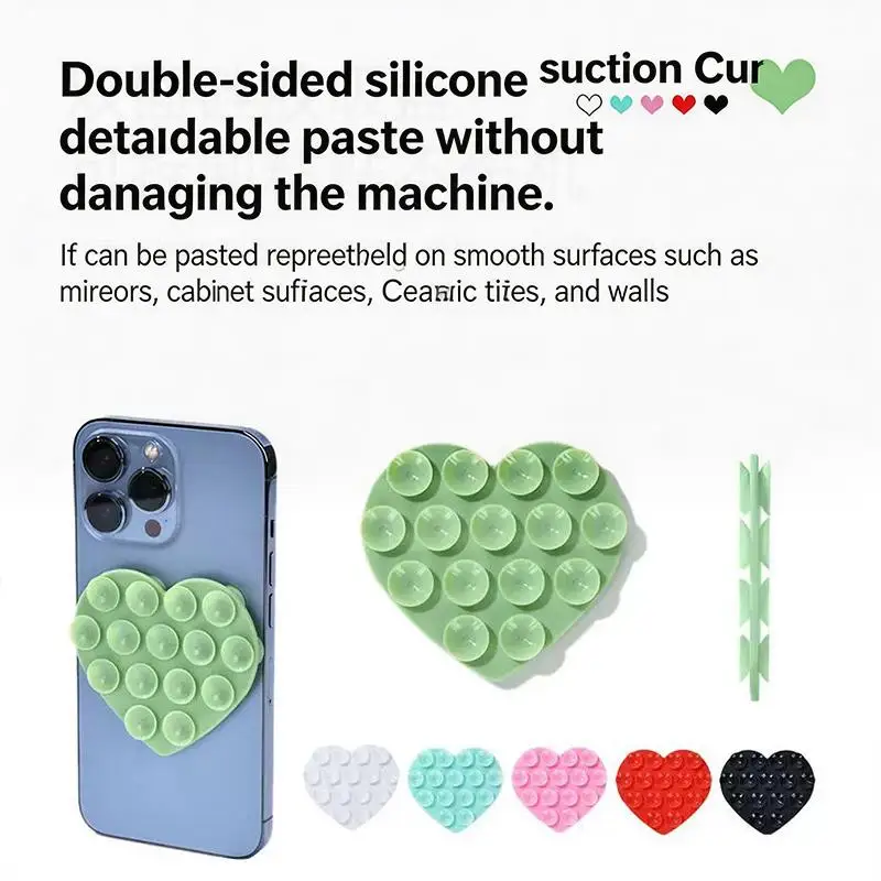 Double Side Silicone Suction Pad For Mobile Phone Fixture Suction Cup Backed Adhesive Sucker Pad For Fixed Pad
