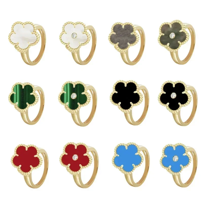 S925 Silver Multicolour Clover Ring Elegant High-end Luxury Pendant Necklace for Girlfriend Gift, Party Dating Birthday