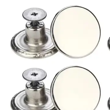 10 Piece Metal Jeans Button Repair Kit with Screwdriver for DIY Pants Jacket Button Replacement No Threaded Rivets