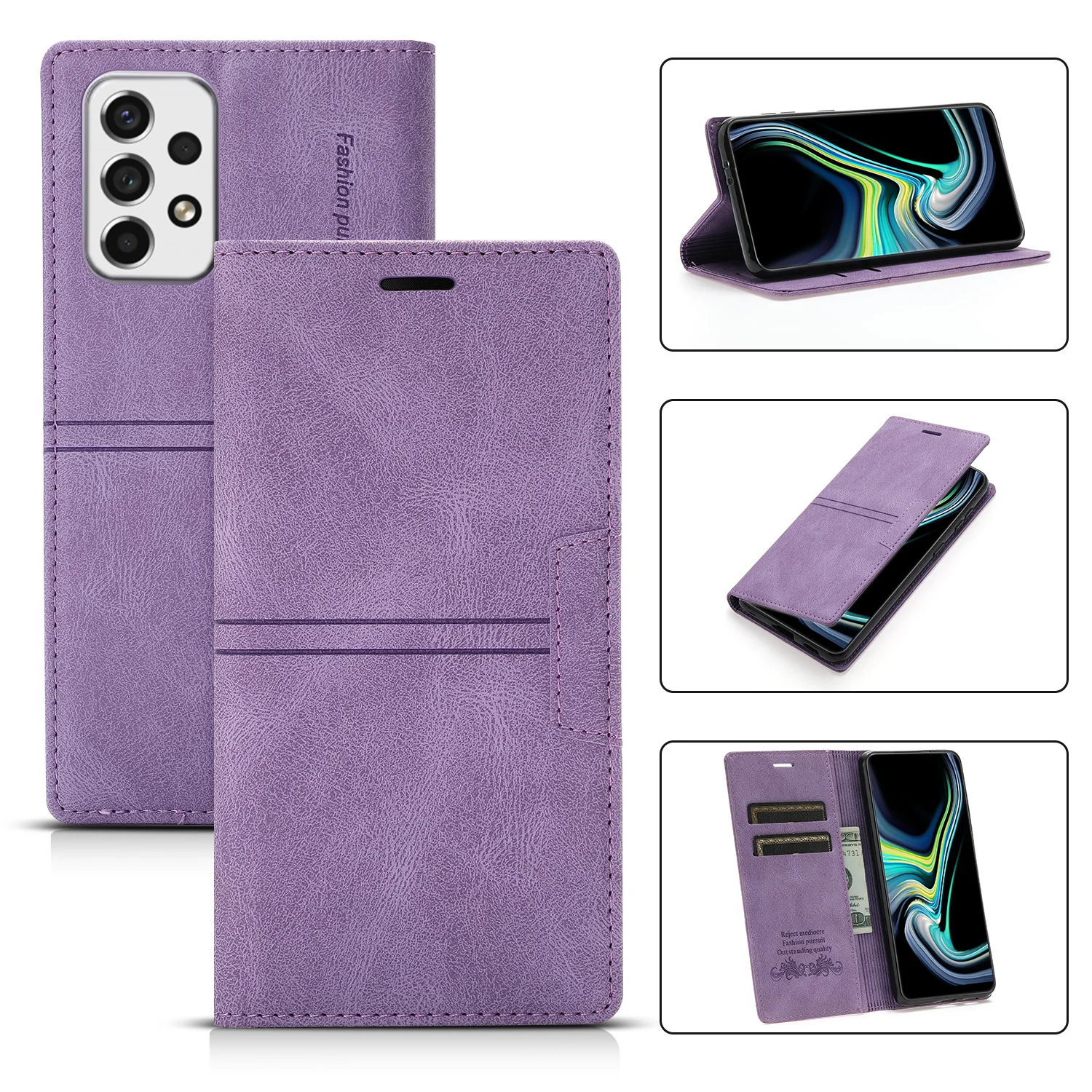 Matte Leather Wallet Flip Phone Case For iPhone 14 13 12 11 Pro Max XS XR X SE 2022 8 7 6 6S Plus Card Slot Phone Case Cover