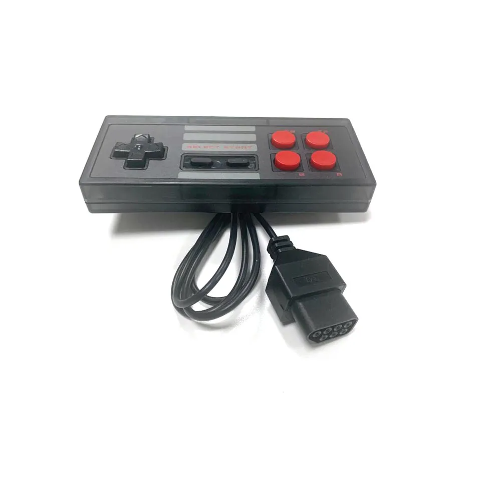 Gaming console gamepad 8bit style 15Pin 7PIN  Plug Cable Controller For NES for FC wird game controller transparent black