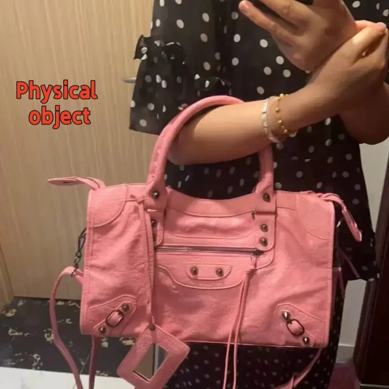 Women Retro Classic City Bag Motorcycle Tassel Shoulder Bag Rivet Studded Handbag Large Capacity Crossbody Y2K Satchel 2026