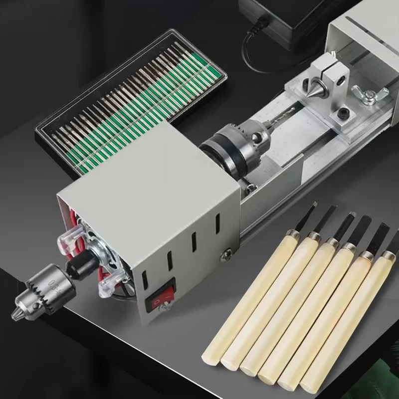 

Mini Wood Lathe Machine DIY Woodworking Tool for Buddha Pearl Grinding Polishing Beads 12-24VDC Rotary Wood Drill