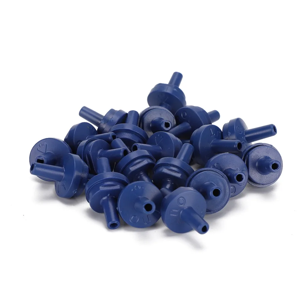 20Pcs Set Durable Plastic Check Valve Blue Unidirectional Air Pump Check Valve 4mm Barb Aquarium Check Valve Aquarium Supply