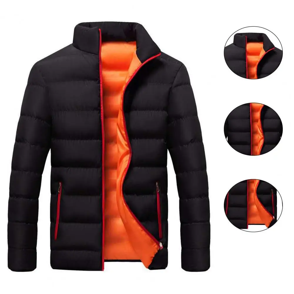 Casaco quebra-vento de bainha elástica masculino, jaqueta de inverno moderna para escritório, cor pura, popular, 4 cores