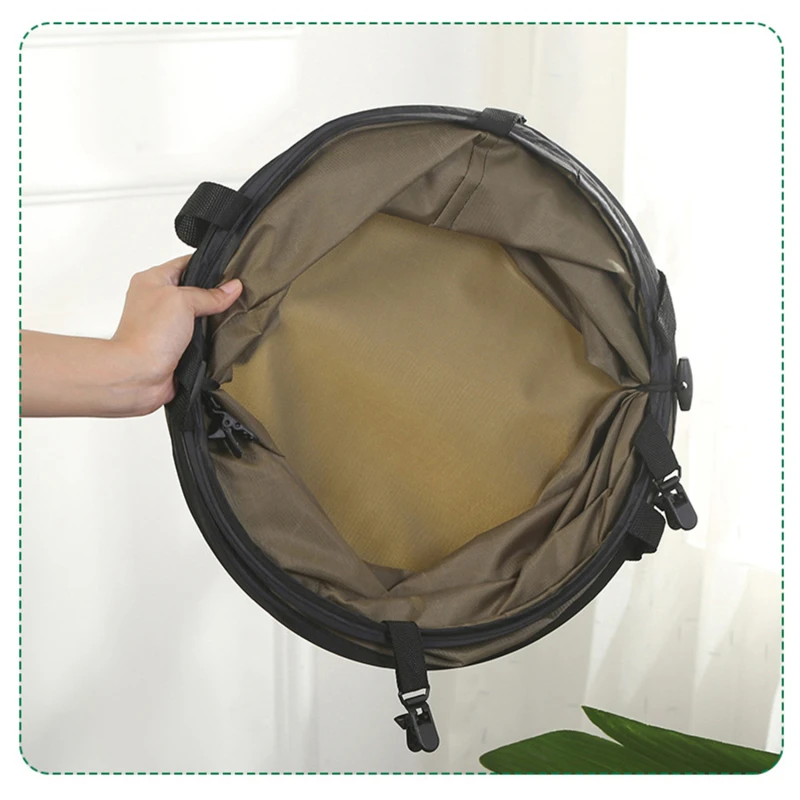 1pc Outdoor Garden Garbage Storage Trash Bag Portable Collapsible Leaf Can For Camping Grass Collection Bin