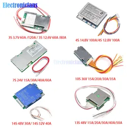 3S 4S 7S 10S 13S 14S Ternary Same Port 18650 Li-ion Lithium Battery Protection Board 3.7V 24V 36V 15A 35A 100A BMS Charge Board