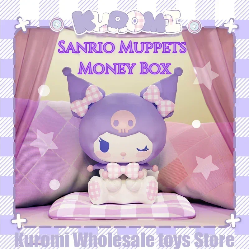 

New Sanrio Kuromi Piggy Bank Anime Kuromi Figurnes Desktop Decor Ornaments Cute Kuromi Figure Doll Toy Piggy Bank for Girls Gift