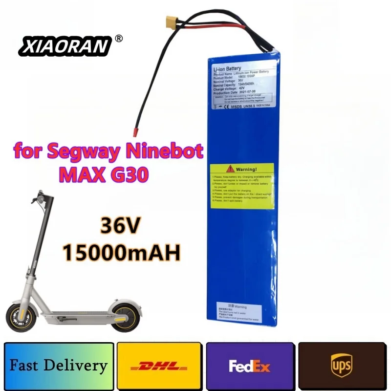 36V 15Ah 540Wh 18650 15000mAh Li-ion Battery Pack For Segway Ninebot MAX G30 36 V Electric Scooter Special Battery