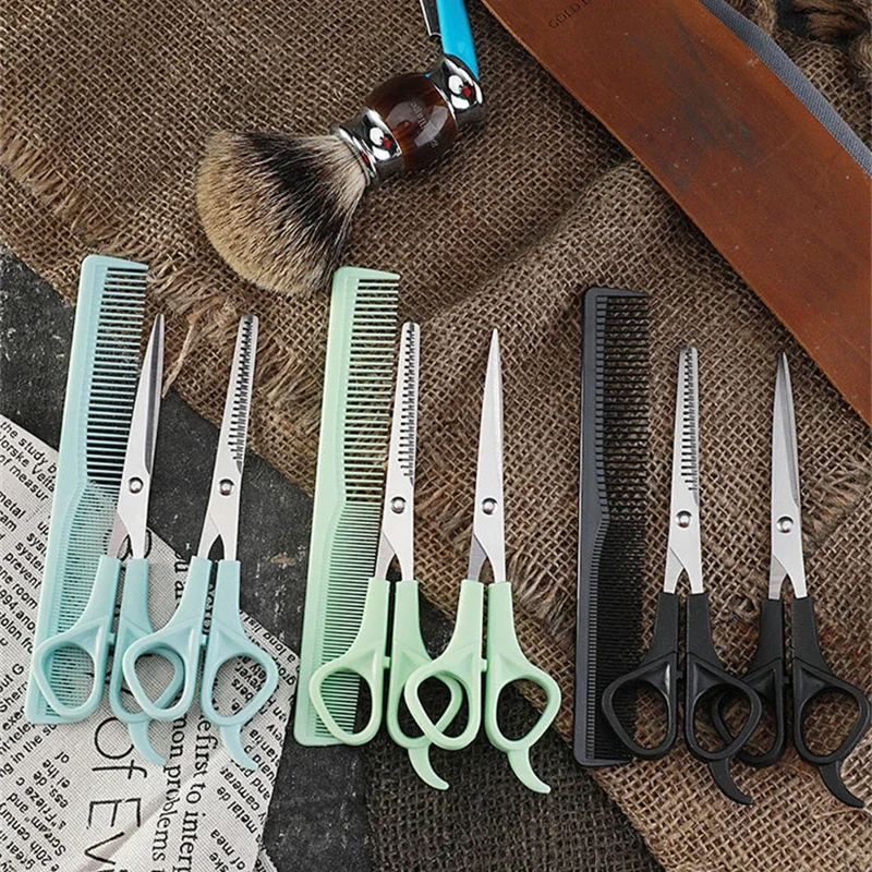 

3pcs/Lot Thinning and Cutting Hair Scissors Set Hair Comb Steel Hairdressing Shear Styling Tool Haircutting Scissor Kit