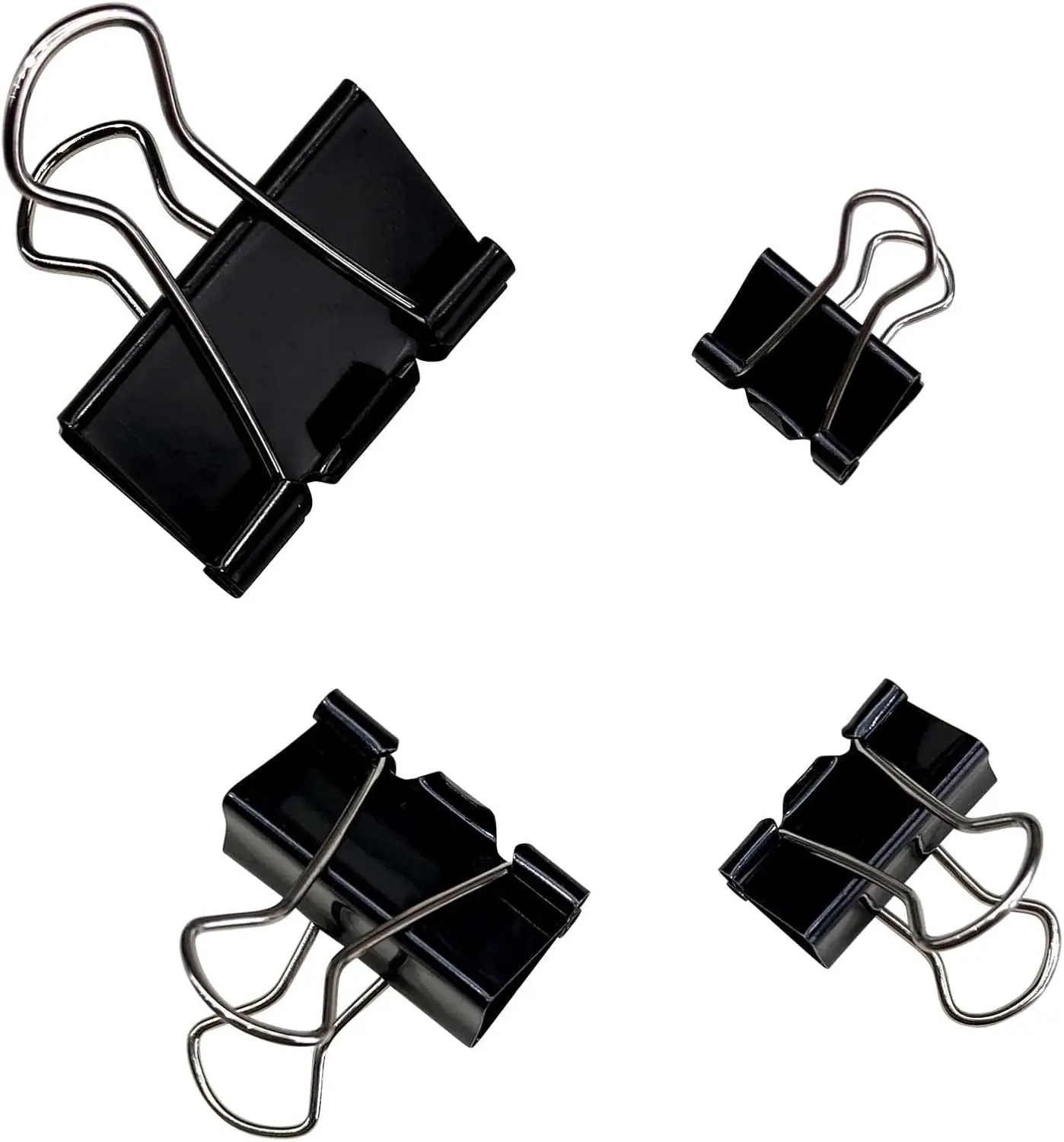 

120Pcs Assorted Sizes Binder Clips, Metal Paper Clamps for Office Supplies, Black