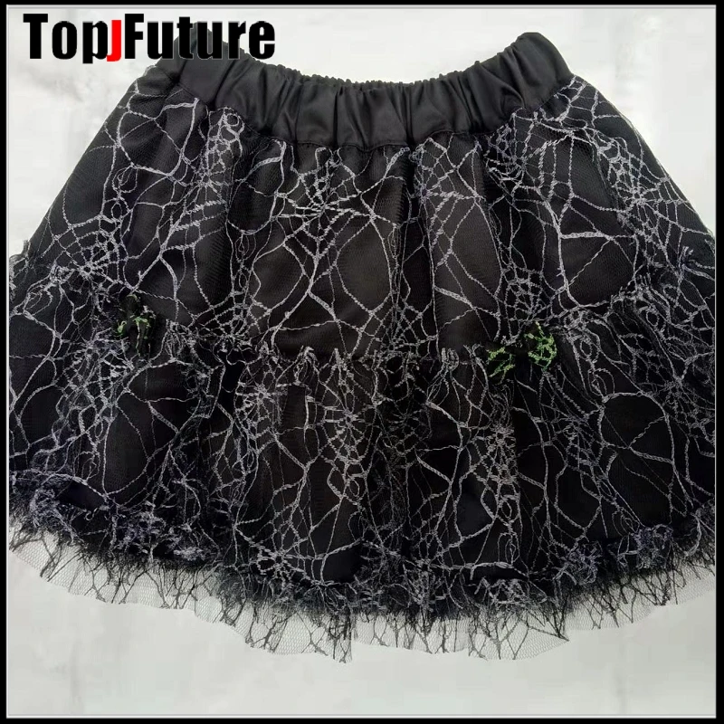 Imagem -04 - Spice Girl Y2k Gótico Preto Malha Saias Punk Grunge Rock Aranha Web Laço Mini Tutu Saia Harajuku Streetwear Saias Femininas