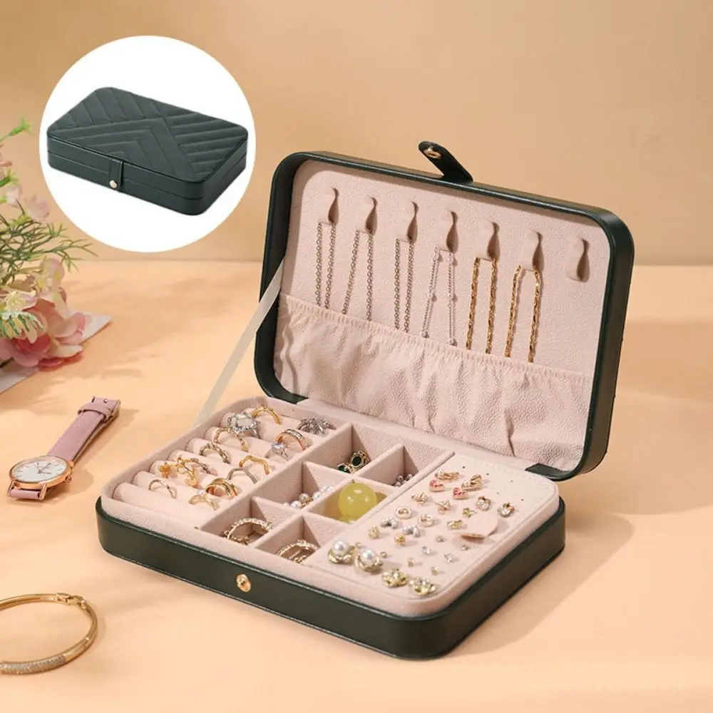 

Large Capacity Jewelry Storage Box Dust-proof PU Jewelry Display Case Convenient Exquisite Necklace Storage Case