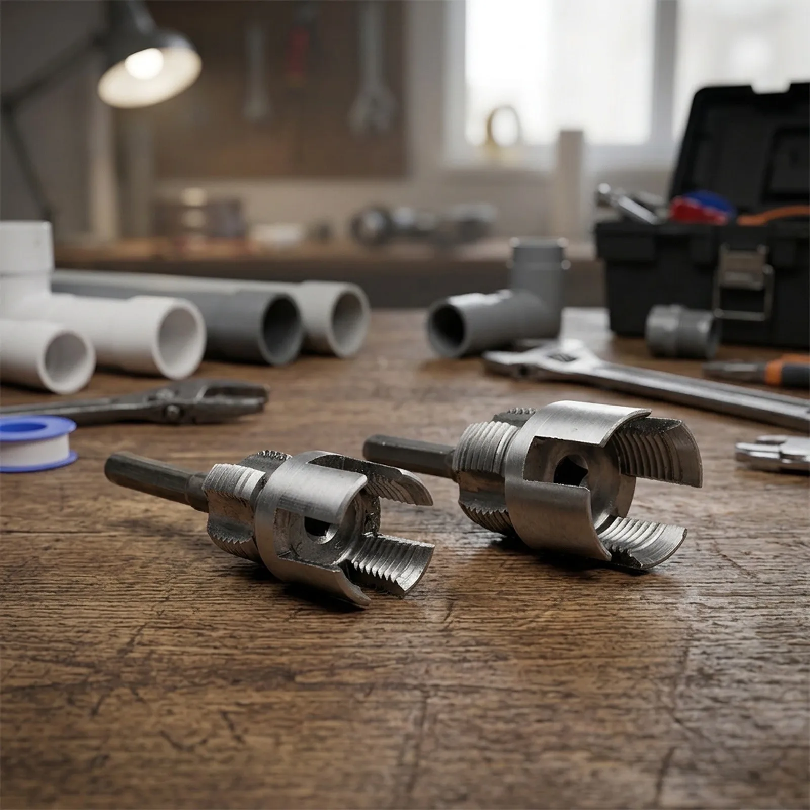 Plumbing Installations Gold And Silver PVC Pipe Threader Plumbing Drill Bit Set Pneumatic Part Leak-Proof Connections
