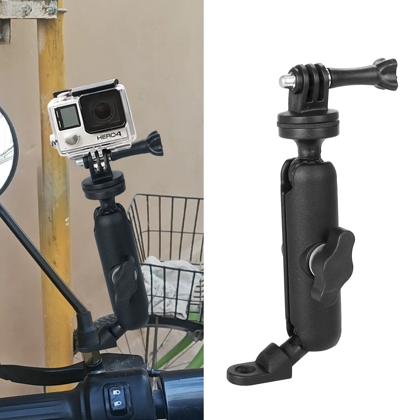 360 Rotating Motorcycle Bike Camera Holder Rearview Mirror Mount Bracket For Hero8/7/6/5/4/3 Camera Support Gopro Moto