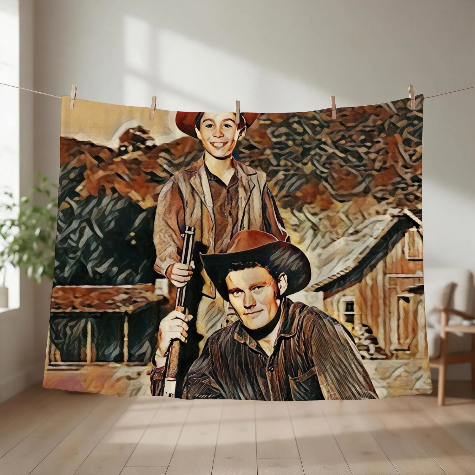 The Rifleman -- McCaine Ranch Throw Blanket Cute Plaid Vintage Blankets For Baby Hairy Blankets