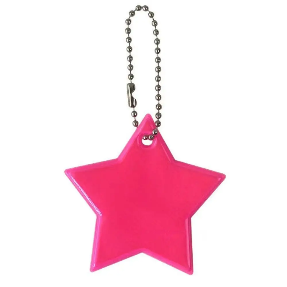 Colorful Star Reflective Keychain Bag Pendant Accessories Reflector Keyrings For Visible Safety Night Traffic Safety Reflector