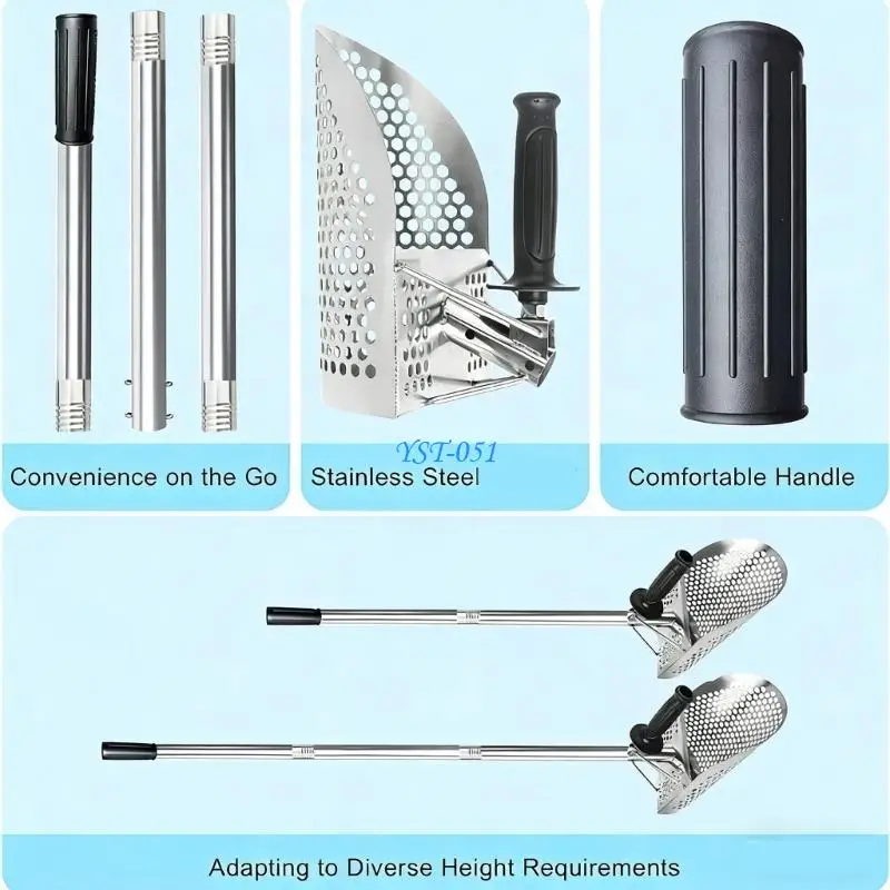 

E15A Rustproof Metal Detector Scoops Treasure Tool For Beach Use With Quick Release