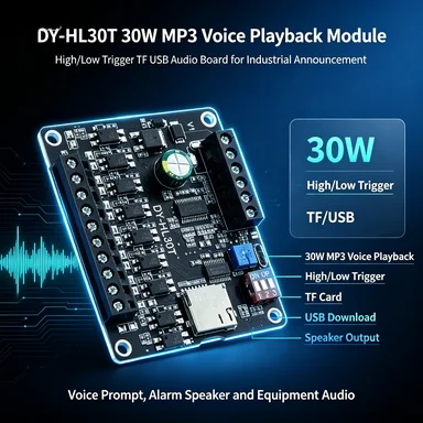 DY-HL30T 30W MP3 Sound Module, TF Card/USB Audio, High/Low Level Trigger
