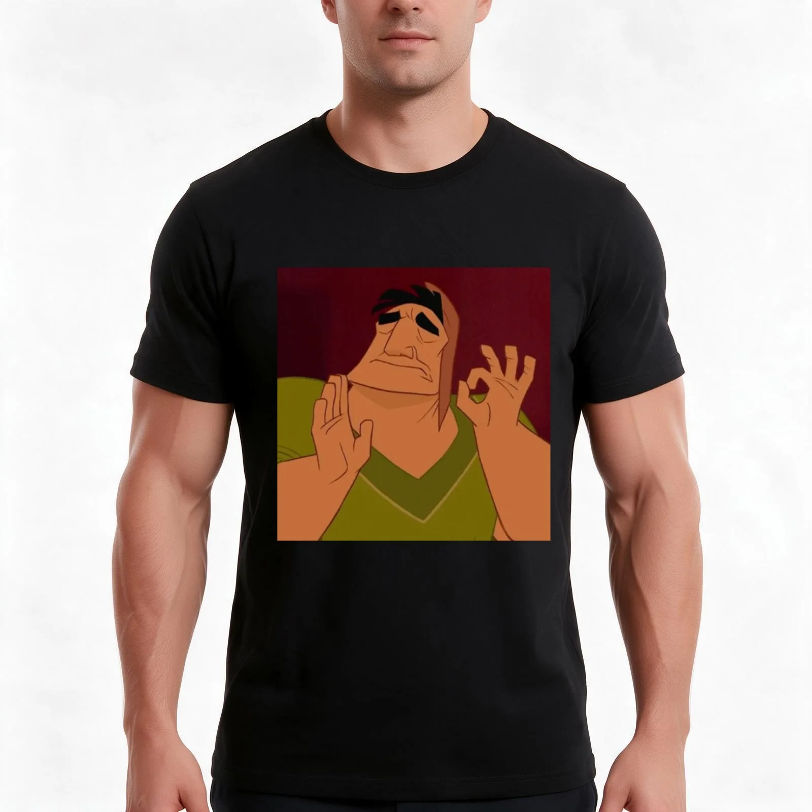 Emperor's New Groove- Pacha T-Shirt, Summer Casual Cotton Tee, Oversized Streetwear Tops, Vintage Graphic Print, 100% Cotton