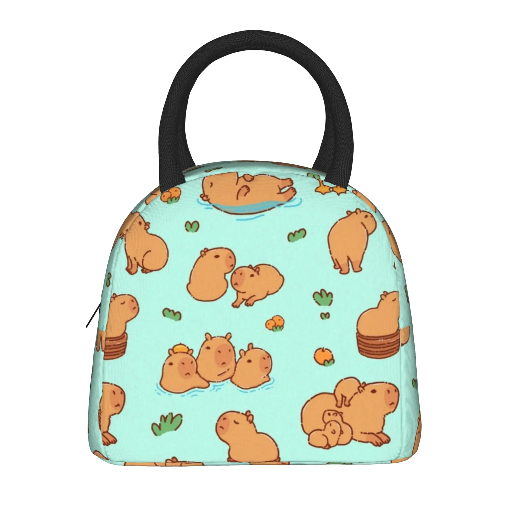 Cute Capybara Cartoon  Insulated Lunch Bags Thermal Bag Meal Container  Large Tote Lunch Box Food Bag Work  Picnic