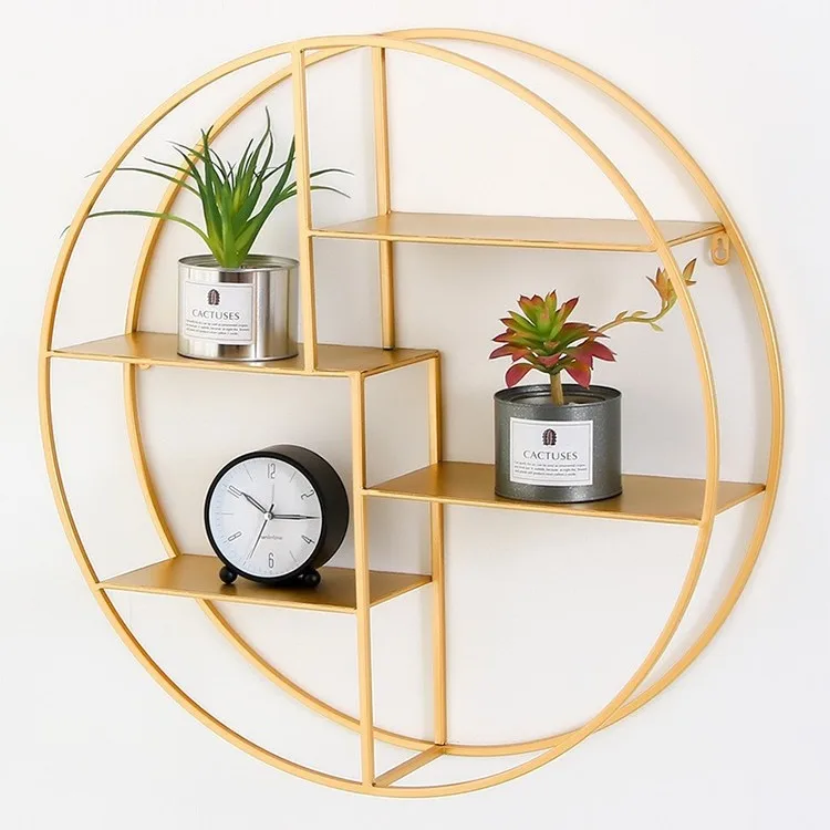 

Nordic style wrought iron storage rack wall pendant creative wall bedroom living room decoration shelf wall hanging