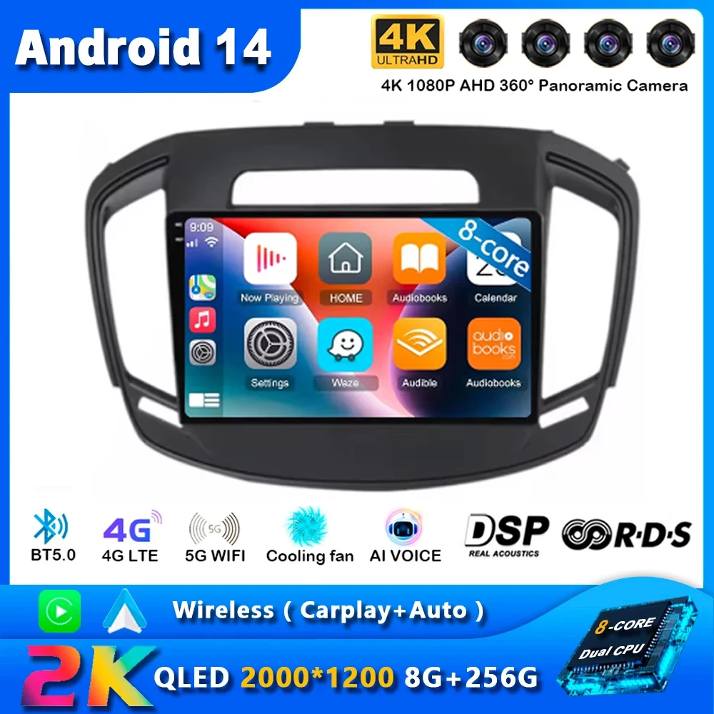 Android 14 For Opel Insignia For Buick Regal 2013 2014 2015 2016 2017 Car Radio Navigation Multimedia Player GPS WiFi+4G Video