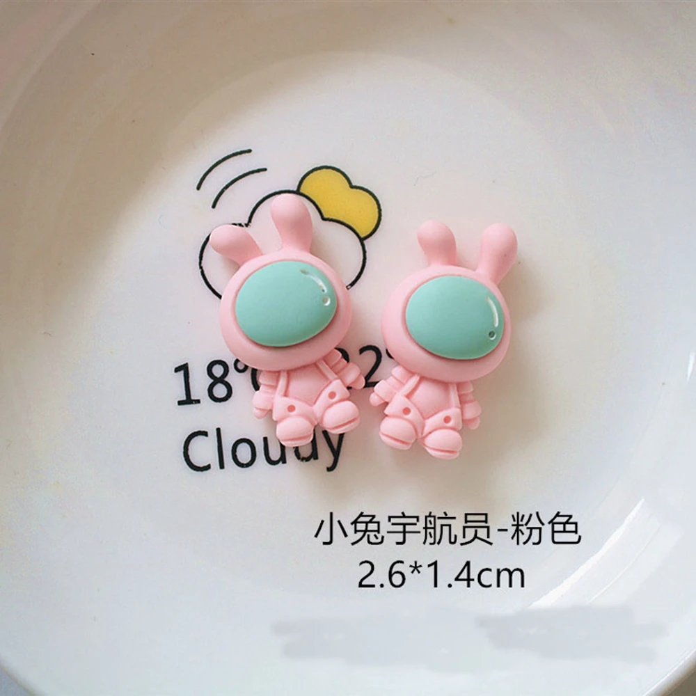 10Pcs Cute Resin Mini Cartoon Rocket Hair Accessories