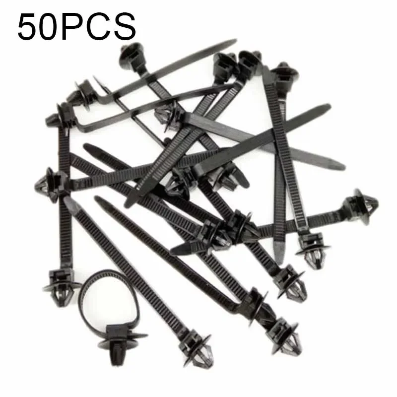 50pcs Nylon Cable Tie Wraps For Automotive Wire Bundling And Organization Fastening Clips Suitable For Every Vehicle