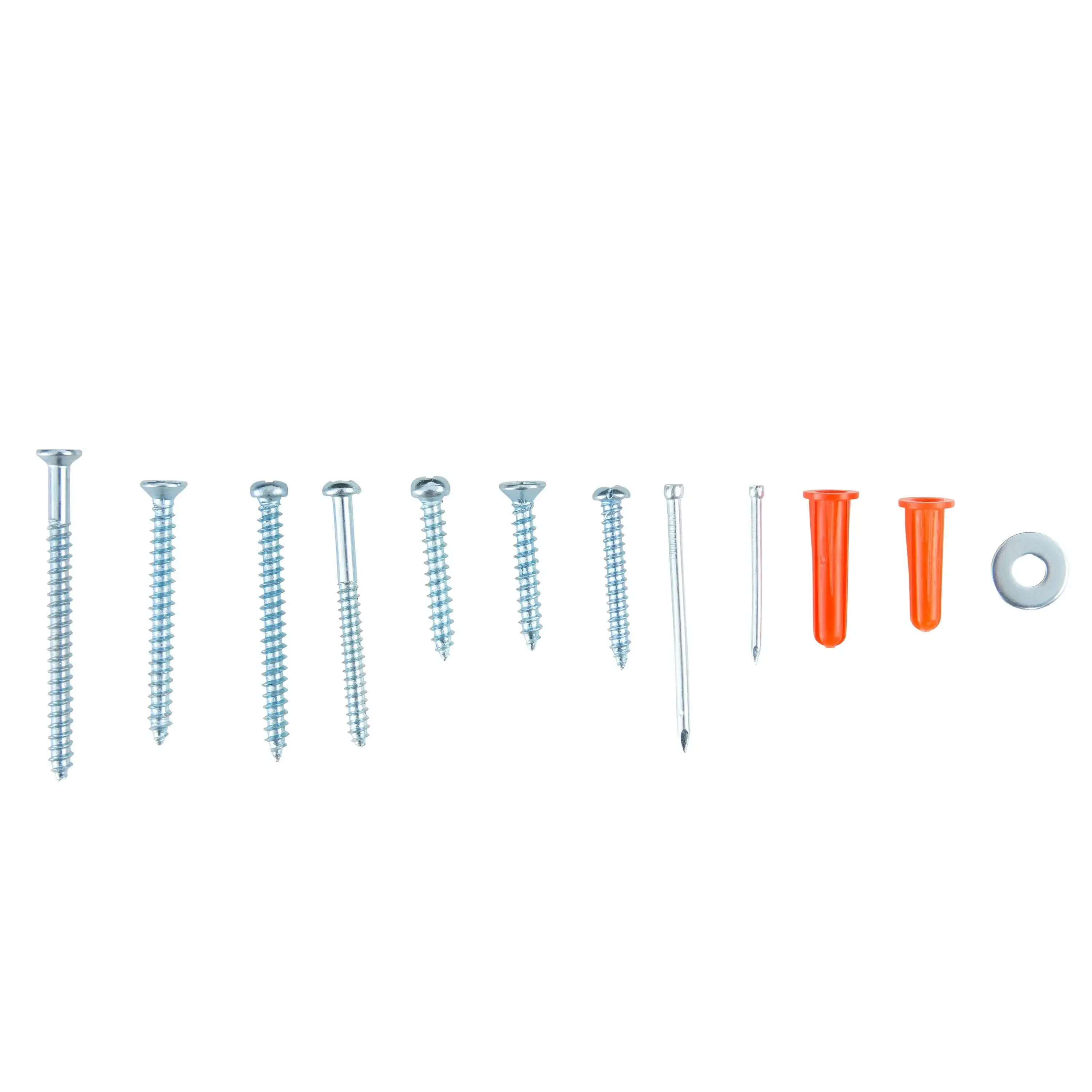 مجموعة متنوعة من المسمار والمرساة المصنوعة من الفولاذ المطلي بالزنك مكونة من 500 قطعة مع حافظة، 5532