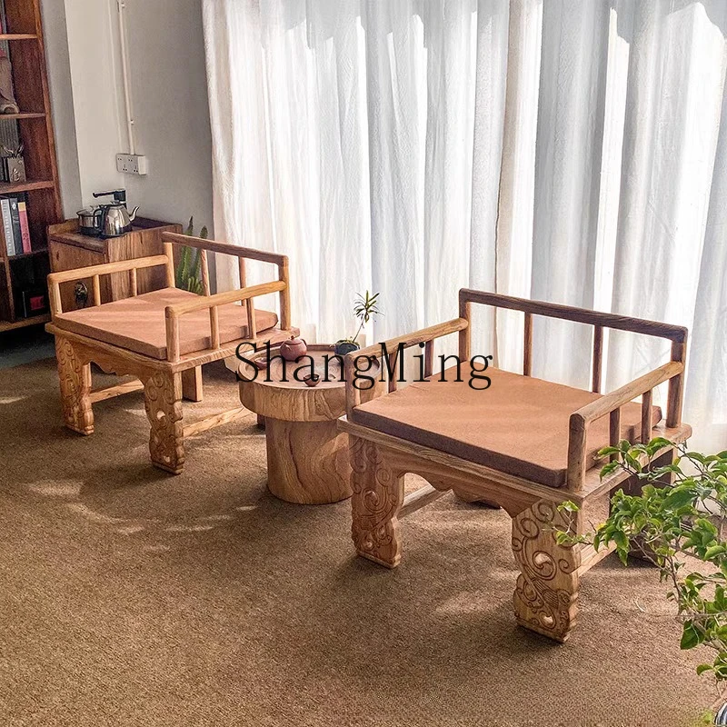 

SM Chinese Master Chair Three-piece Tea Room Living Room Zen Meditation Backrest Solid Wood Chair