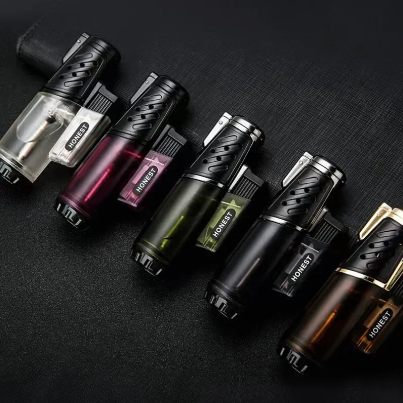 2024 HONEST New Cigarette Lighter Torch Turbo Lighter Gas Lighters Jet Unusual Lighters Flints Butane Smoke Gadgets For Men