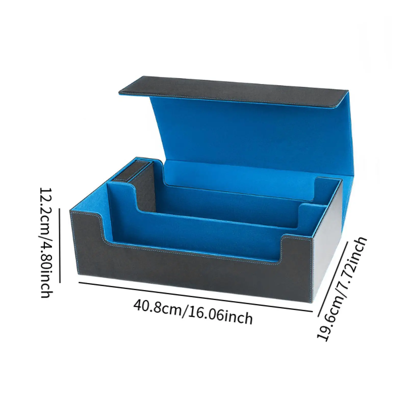 Doppelreihige Sammelkarten-Deckbox mit 4 schwarzen Karten, bietet Platz für mehr als 1200-Spielkarten zum Organisieren von Kartenhaltern mit Schutzhülle