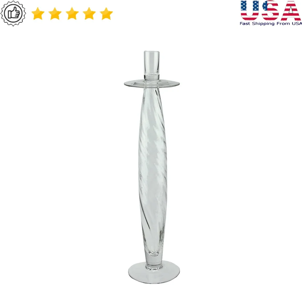 

Elegant 16 Inch Clear Glass Taper Candle Holder Perfect Weddings Formal Events Home Décor Accent Piece