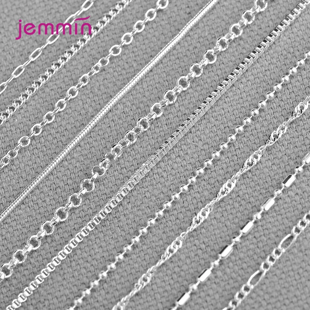 5 Teile/los Echte 925 Sterling Silber Halskette Kette Für Frauen Hochzeit Zubehör Hohe Qualität Feine Mehrere Modelle Option – Detail 3