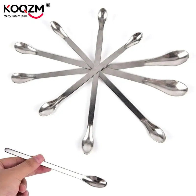 Dental Lab Stainless Steel Horn Round Medicinal Spoon Ladle Spatula Home Household Handy Tools For Chemistry Experiment Pharmacy