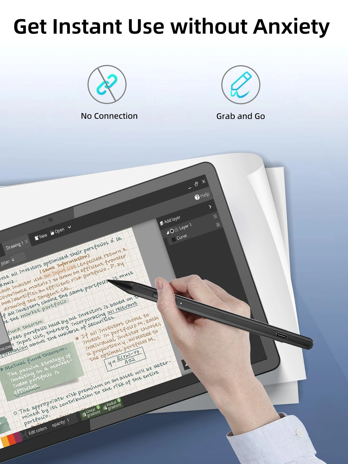 قلم USI 2.0 لينوفو HP ASUS Acer Chromebook للكمبيوتر المحمول اللوحي القابل لإعادة الشحن قلم رصاص راحة اليد 4096 ضغط #3