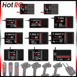 HotRC 4/6/8/10CH 2.4G Receiver F-04BT F-04AT F-06AT F-08AT F-01AT F-10A Gyro Voltage Return for RC Car Plane Tank Boat CT-6A Toy