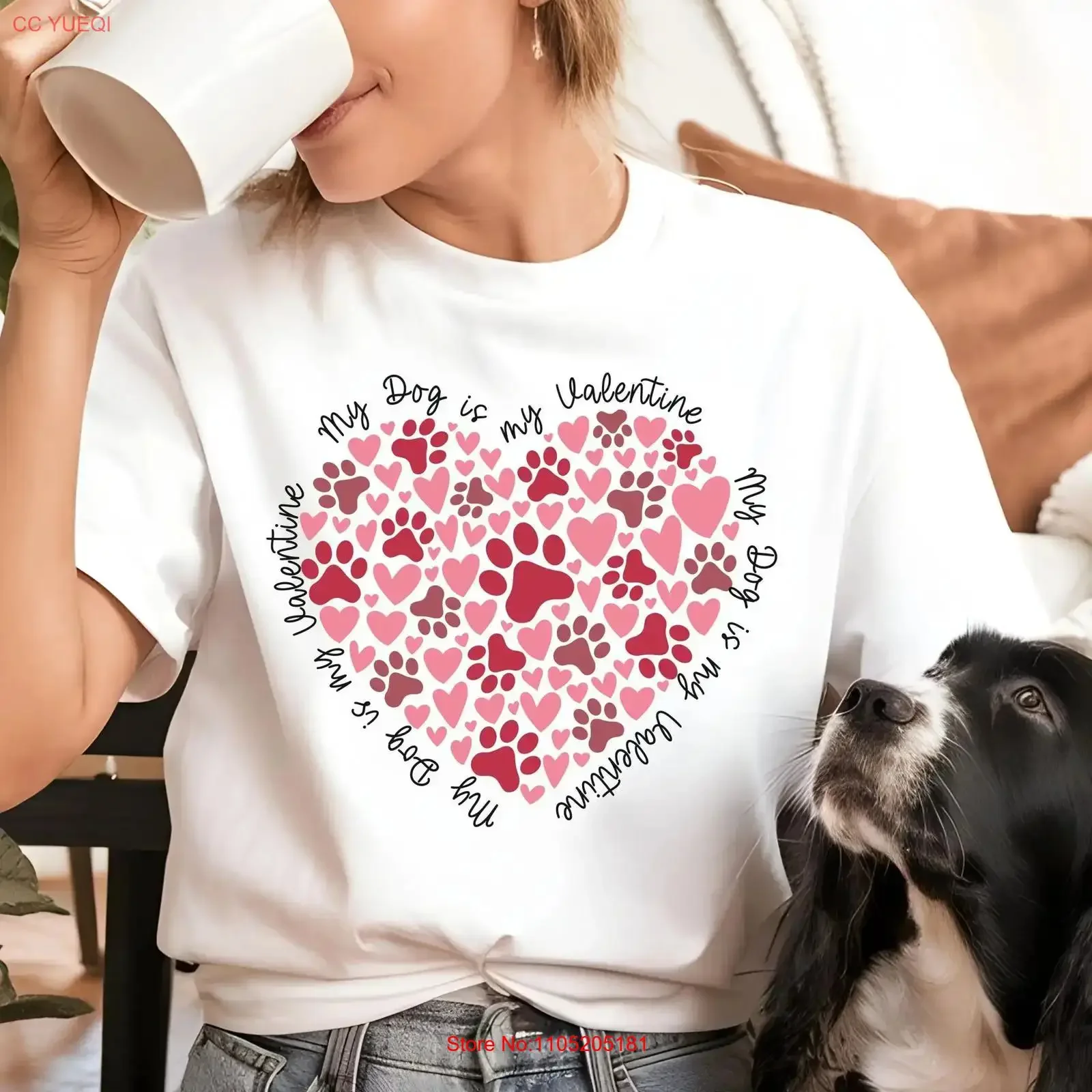 

Anti Valentine's Day T Shirt Dog Lover Valentine Galentine Single Ladies V Paw Print Pet Owner vintage Washed homme fashion