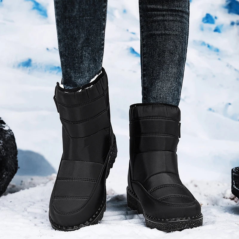 

Winter Hot Windproof Boots Lightweight Anti Slip Shoe Waterproof Boots Outdoor Casual Shoe Solid Color Fashionable and Versatile