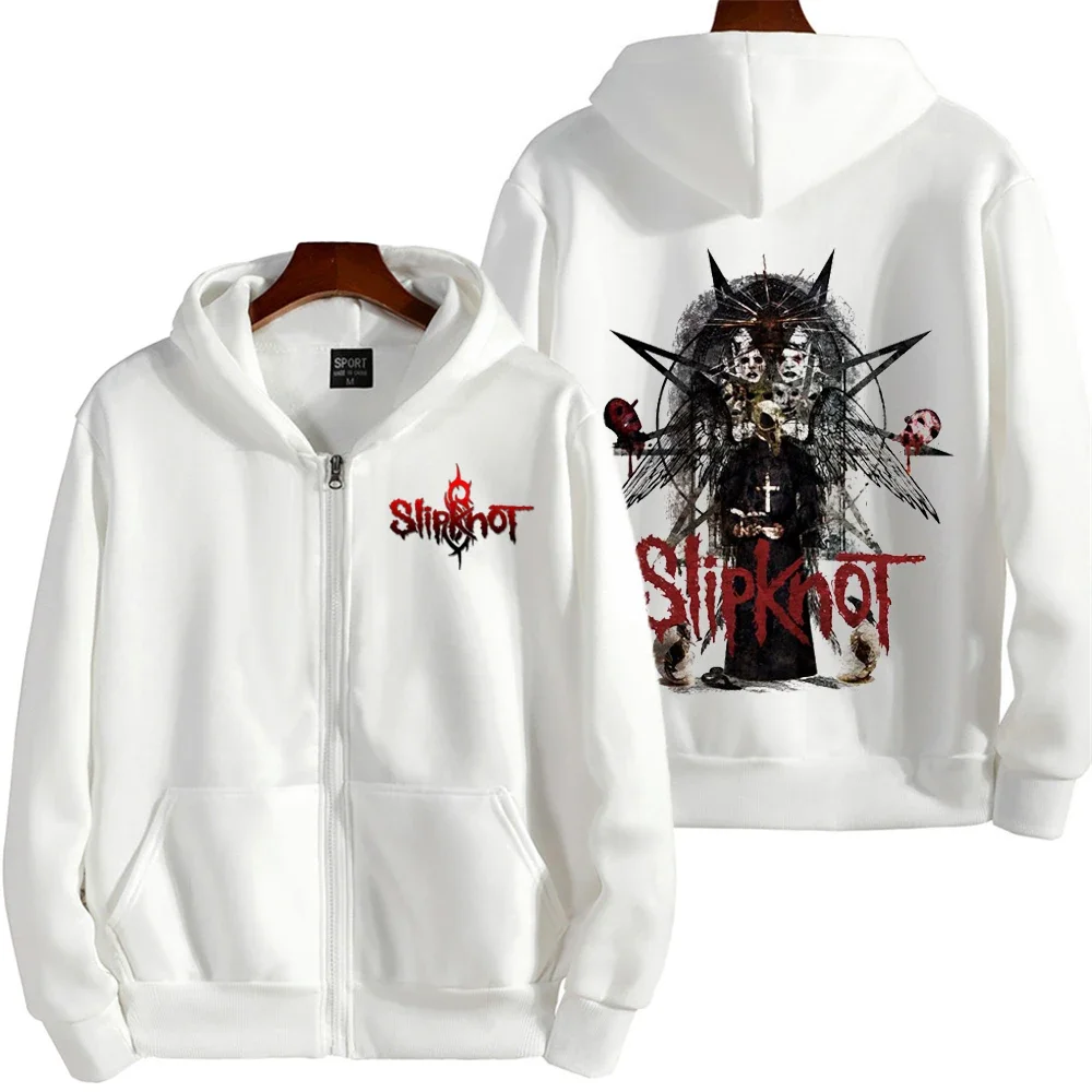 Moletom com Zíper Slipknot para Homens e Mulheres, Sweatshirt Oversized Primavera Outono, Moda Nova 2026, Jaquetas para Casais