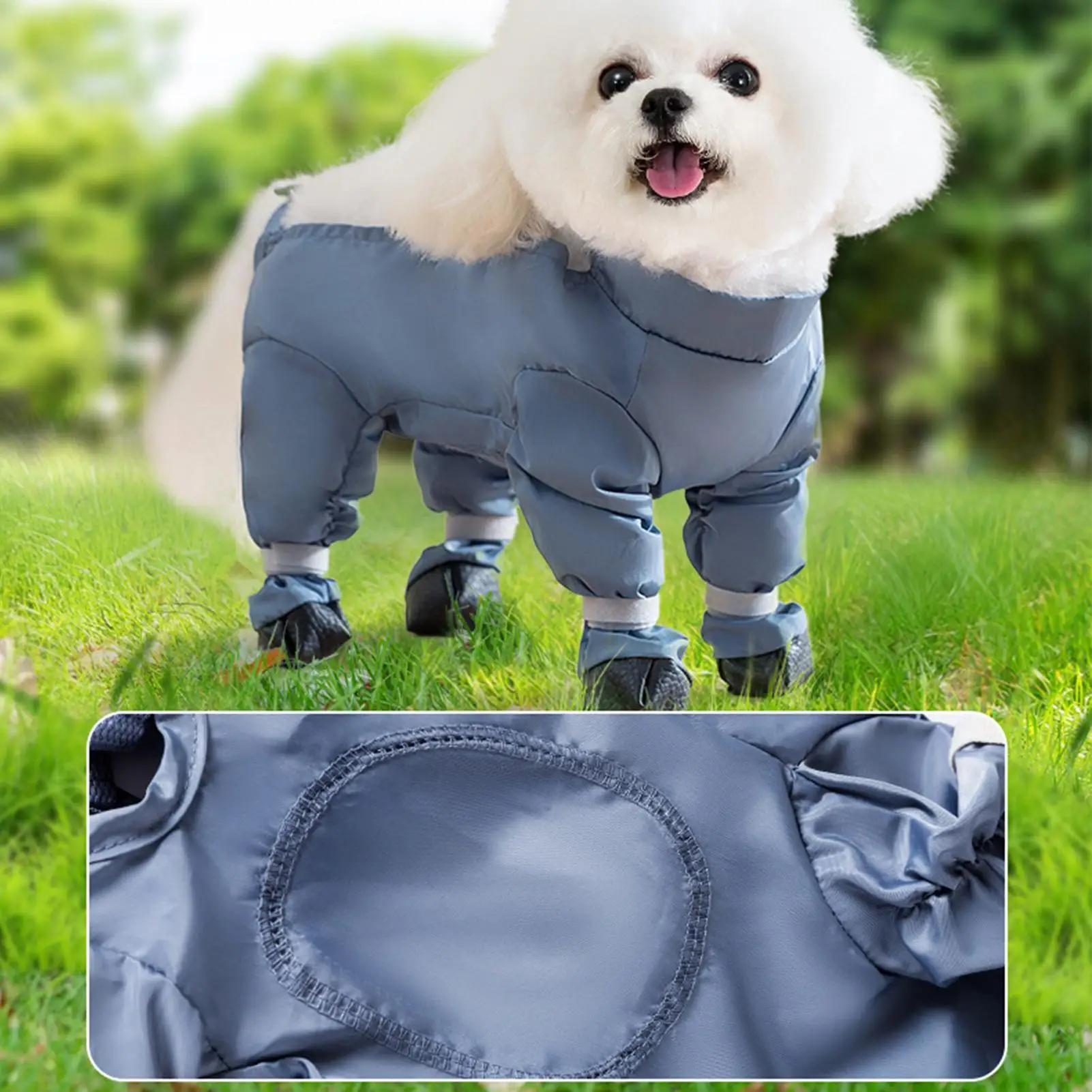 Wasserdichte Hundestiefel mit Riemen, einfach anzuziehen, bleiben an Ort und Stelle, rutschfest bei jedem Wetter, wasserdichte Hundeschuhe, Leggings, nie verlierbare Stiefelsocken. – Detail 5