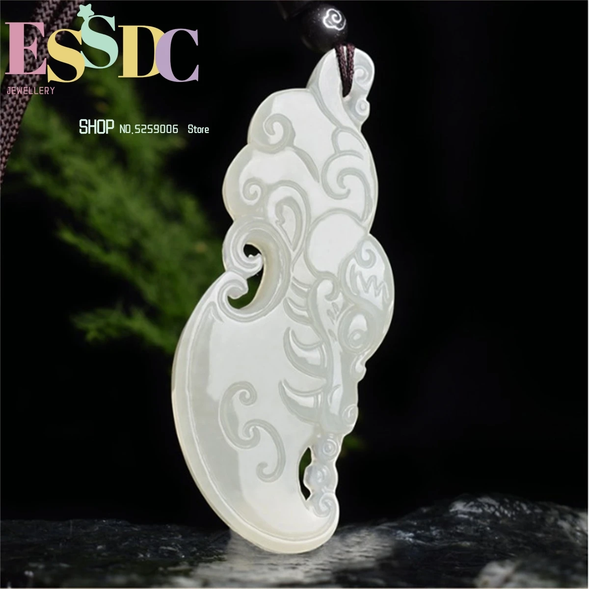 

Jade Wholesale Natural Xinjiang Hotan Mansion Dragon Pendant Hollow Sculpture Charm Jewelry Fashion Women's Men's Amulet Gift