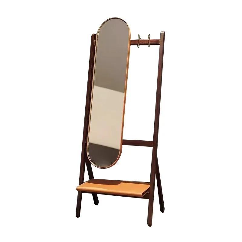 

fitting mirror, black walnut, solid wood, Chinese style, full body mirror, floor, household