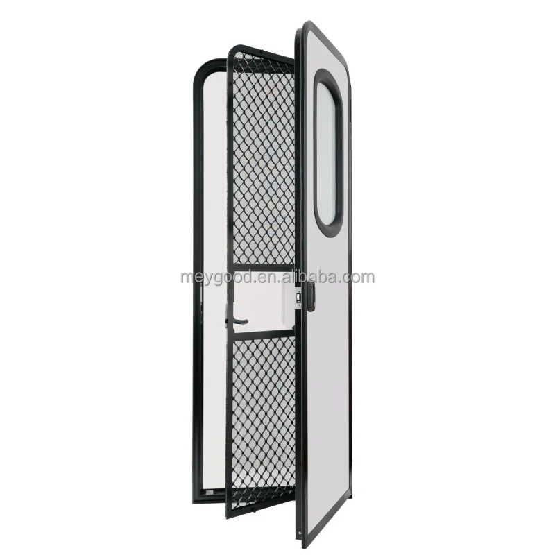 MAYGOOD 565*1400mm RV Entry Door with Mechanical Lock with Glass Window for Camper Trailer Utility Box Travel Trailer